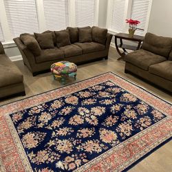 3 Piece Sectional Sofa Set with New High Density 6” Cushions 