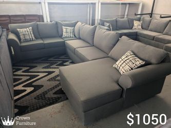 Dark Gray U-Shaped Sectional