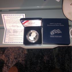 2009 P Louis Braille Bicentennial Commemorative Silver Dollar BU US Mint