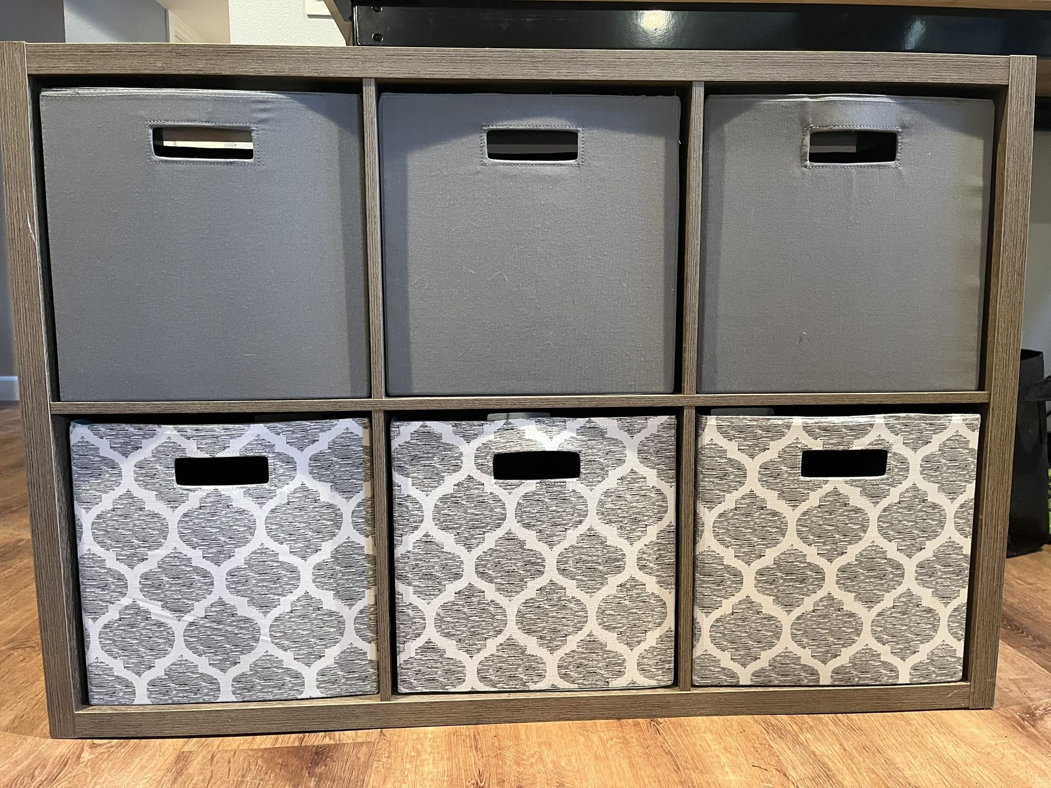 6 Cube Organizer with Fabric Bins