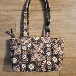 Vera Bradley Small Tote Bag, Brown Floral Pattern