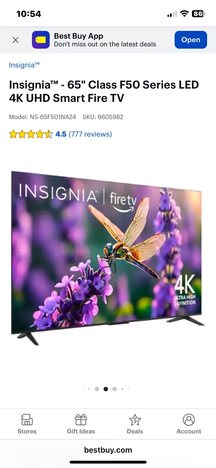 65in Insignia Smart FireTV 4KUHD