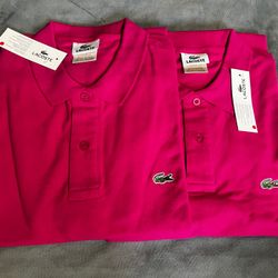 Lacoste Polo Men’s Size L In Pink 