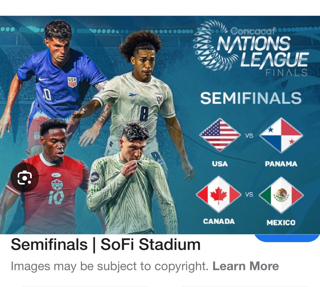 Mexico Vs Canada Y Usa Vs Panama Semifinales Soccer Tickets