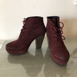 Steve Madden Maroon Lace Up Wedges Size 7.5