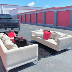 Modern Leather Couch Set