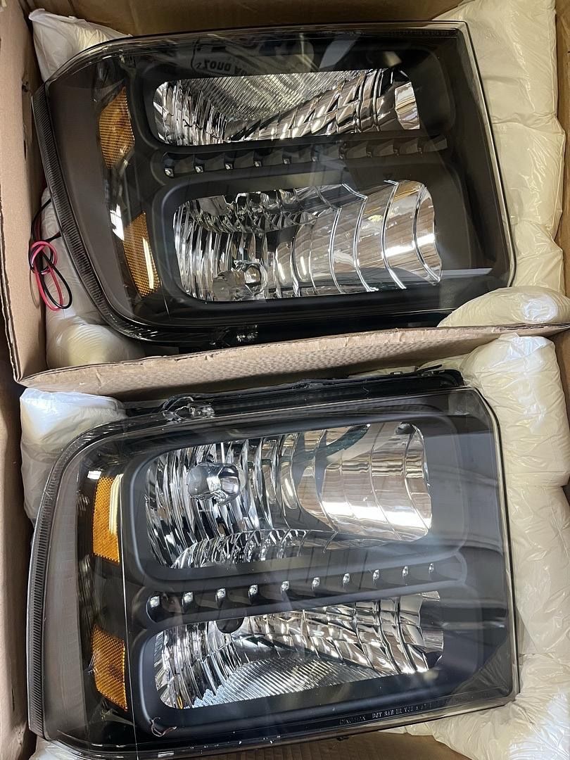 LA Zona Auto Parts 2005 to 2007 F250 F350 F450 F550 Excursion LED Headlights Luces Micas Calaveras Faros Focos