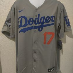 New Men's Dodgers Ohtani with world series championship patch Gray  jerseys stitched