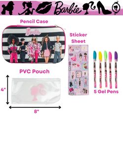 Barbie Molded pencil box with gel pen set