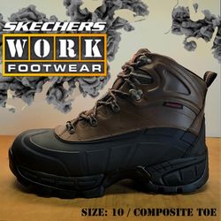 New SKECHERS Radford Composite Toe Waterproof Work Boots Botas: Size: 10 