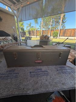 Vintage Craftsman Long Metal Toolbox with Tray