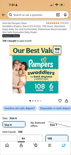 Diapers Size 6 Brand New Box