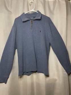 POLO By Ralph Lauren 100% Cotton Sweater Jacket blue large.