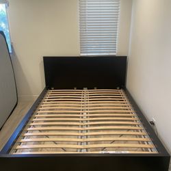 IKEA Queen MALM Bed Frame with Slatted Bed Base
