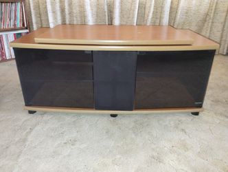 55" TV Stand with Components Shelves and Shaded Glass Doors