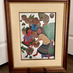 Framed Art with Red and Green Accents