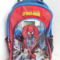 Marvel Spider-Man Bookbag With Wheels & Telescopic Pull Handle; Read 1st!