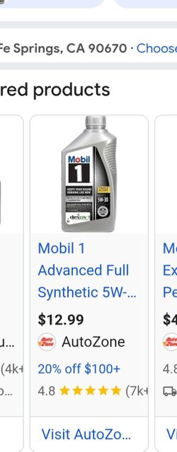 Mobile 5W-30 Full Synthetic Oil