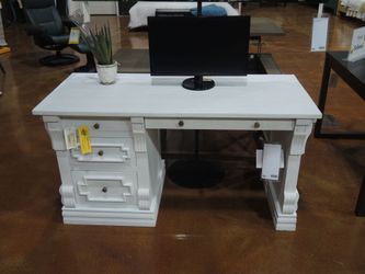 India Home Pink City Desk - Distressed Antique White