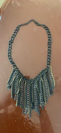 Black Gold Silver Chain Necklace 
