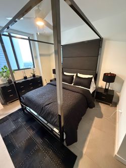 Brand new queen bed and runner rug