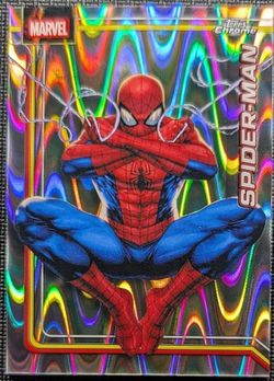 Spider-Man 2026 Topps Chrome Marvel Lava Wave Refractor #163