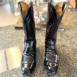 Lucchese Boots, Vintage French Toe, Handmade, Beautiful Dark Cherry, Size 12.5B