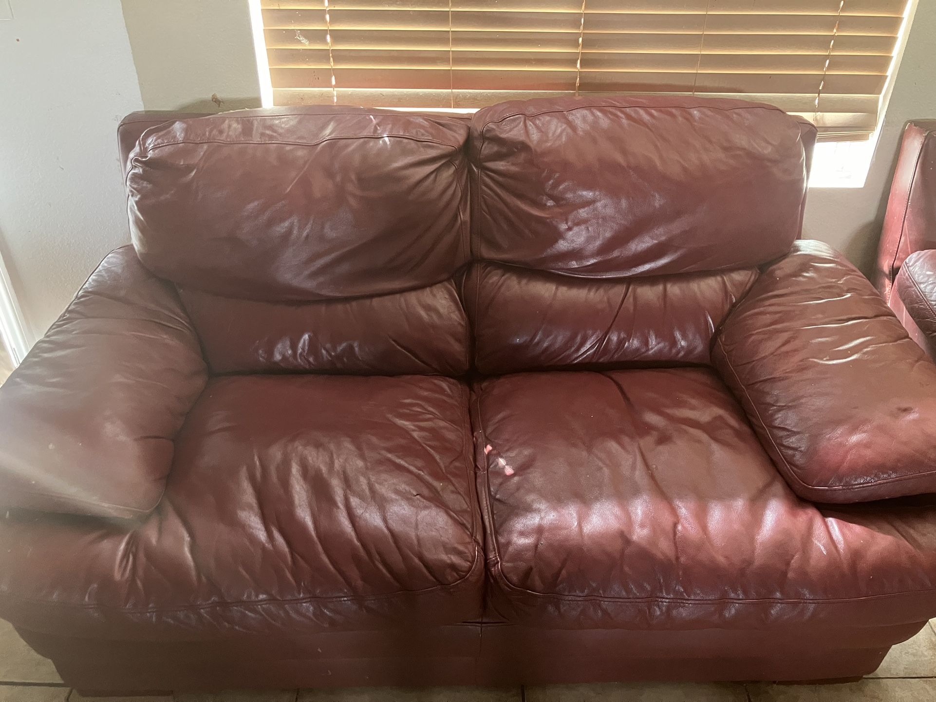 Two Red Couches For
