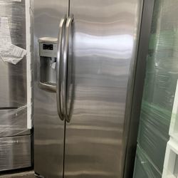 GE stainless steel side-by-side refrigerator