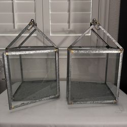 Hearth & Hand from Magnolia Galvanized House Lantern Candle Holder Bundle of 2