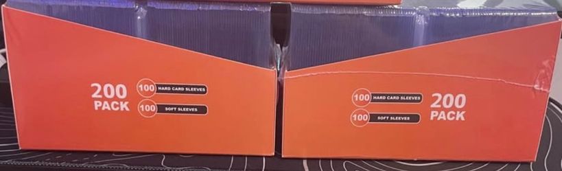 2 boxes (200 pack card sleeves)100 hard and 100 soft