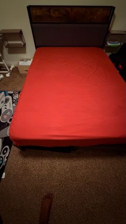 Bed Frame with Upholstered Headboard