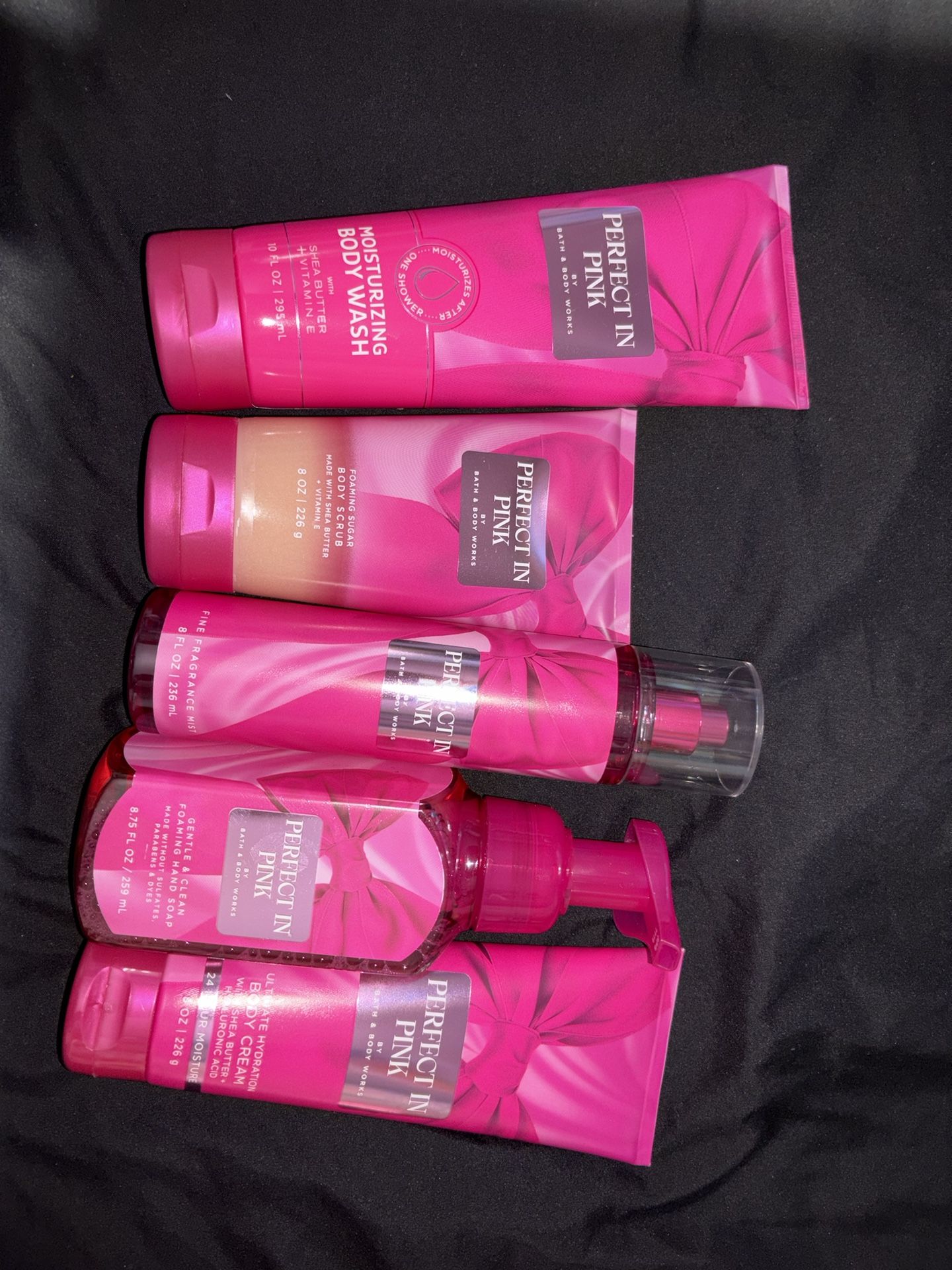 Bath & Body Works Perfect in Pink Set (5 Full-Size Items) – NEW