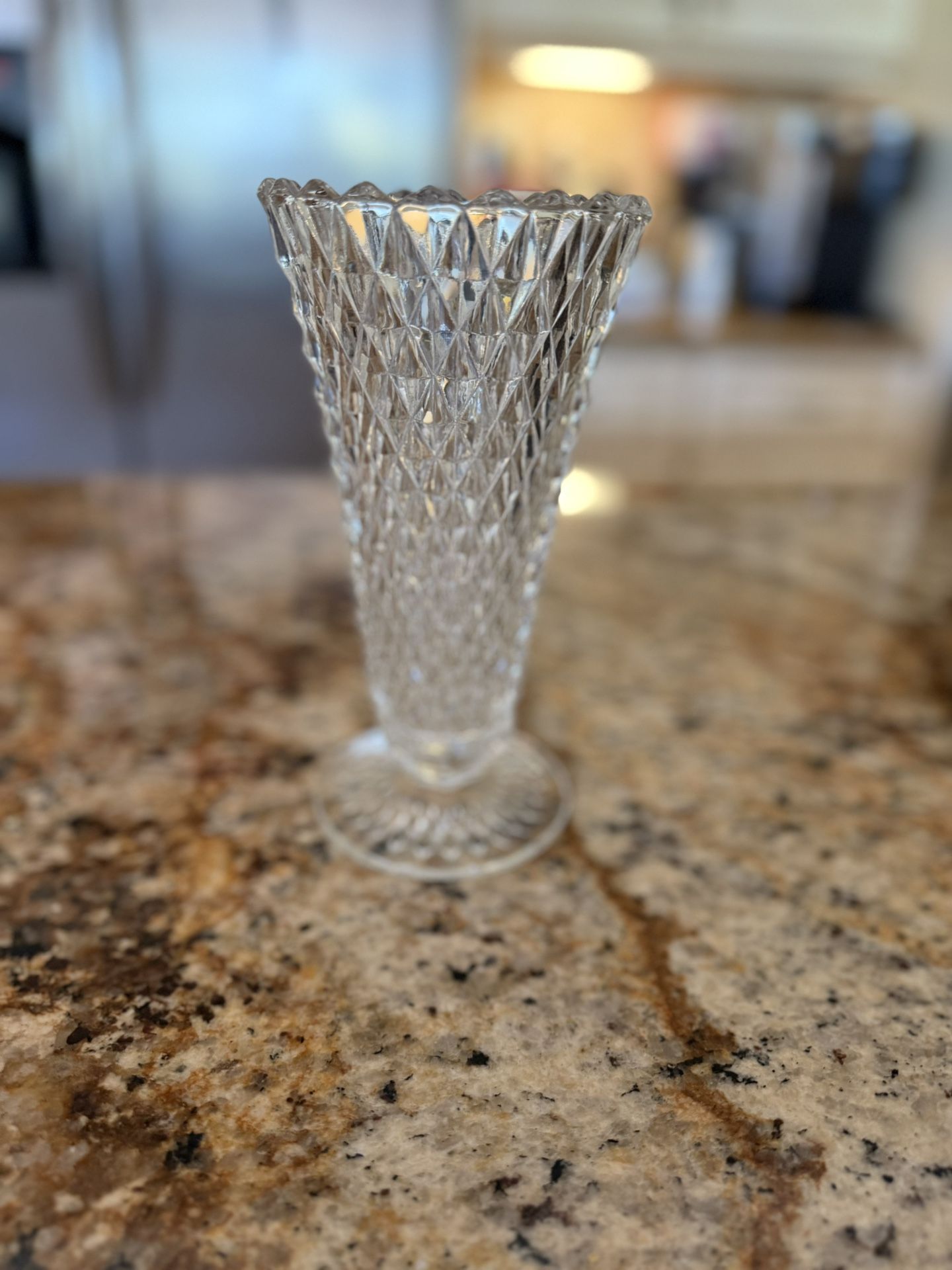 Diamond Crystal Cut vase