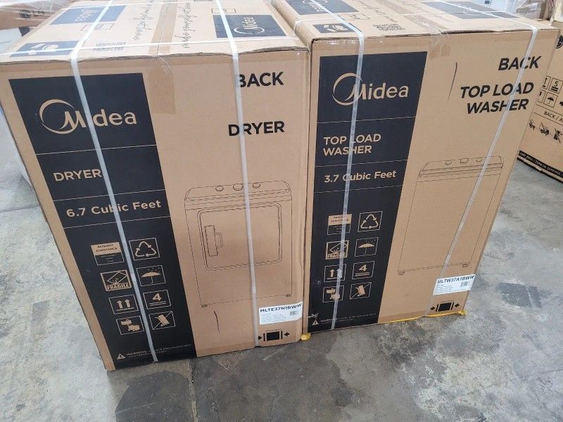 Brand New Midea Washer And Dryer Set - 3.7 & 6.7 Cu. Ft. - New In Box