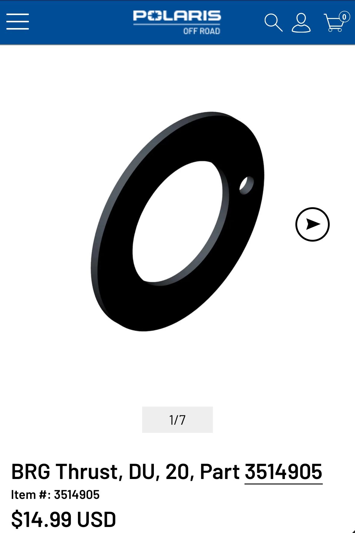 Polaris BRG Thrust DU Replacement Parts