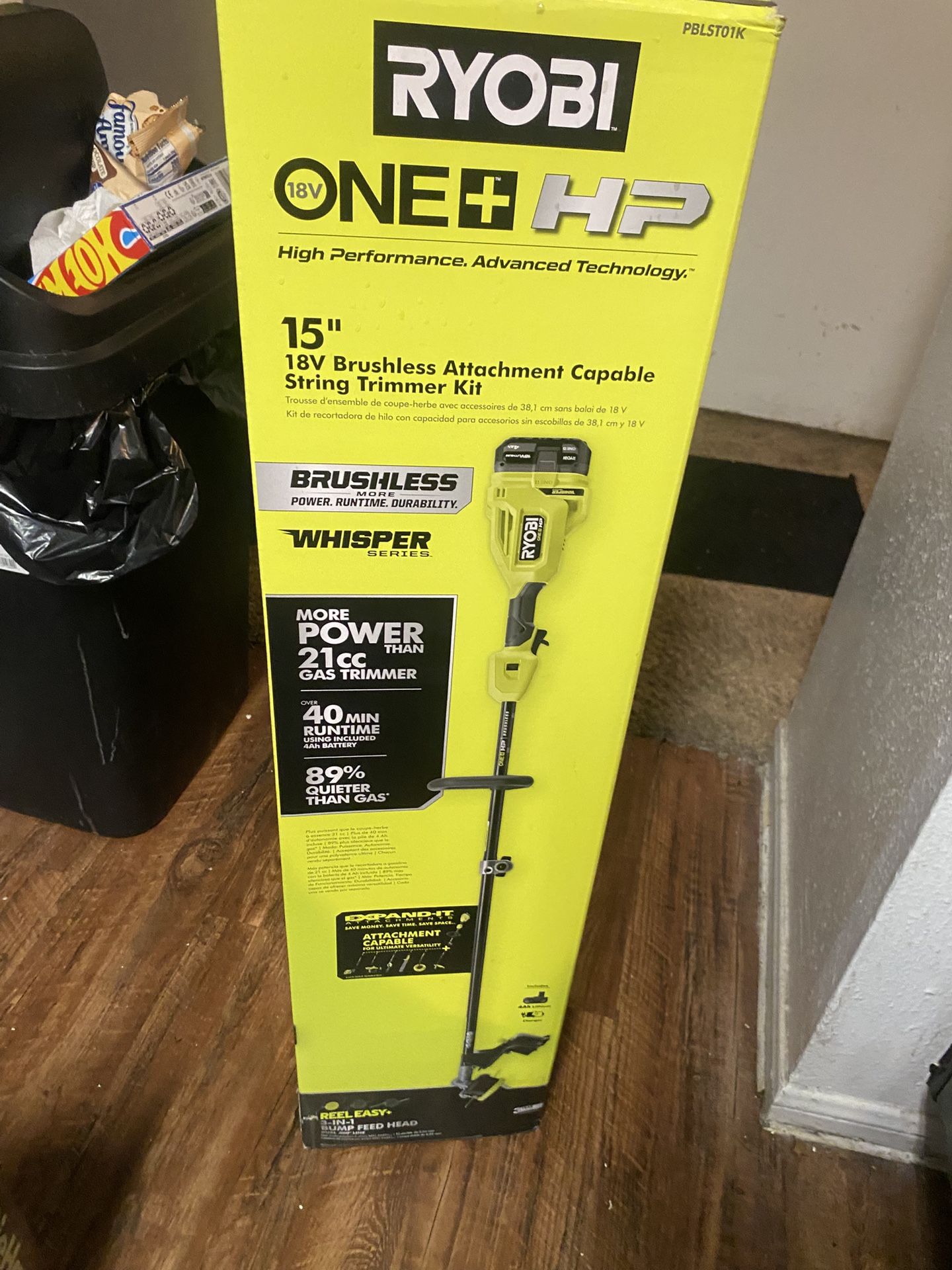 Ryobi 18 V One Plus Hp 15 Inch Brushes, Enchantment, Capable Streaming Stringer