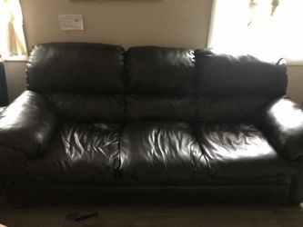 Leather D /Black Sofa &Recliner Chair