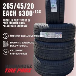 NEW 265/45R20 Michelin Pilot Sport EV Tire - Tesla / EV Acoustic