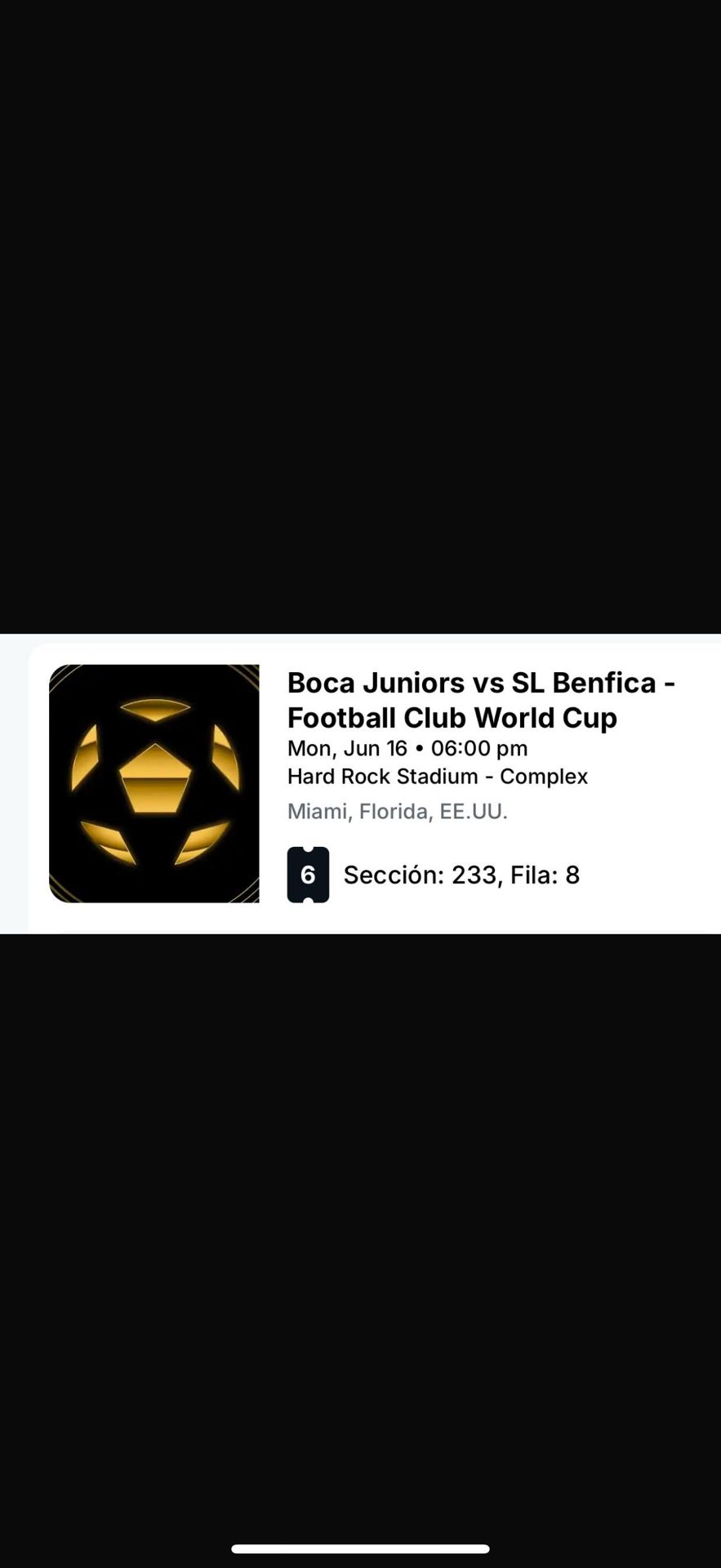 4 Ticket For BOCA JUNIORS VS Benfica