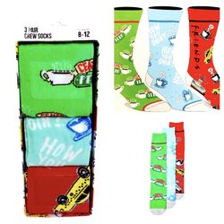 BioWorld 3 Pair Men’s Crew Socks 8-12  Friends $5 EACH OR 2 for $8