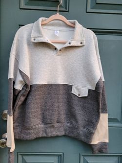 Ensuenos Men's Size M Colorblock Snap-Neck Pullover