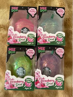 Squishy Starbucks Glitter Cup with Straw Floating Fruit