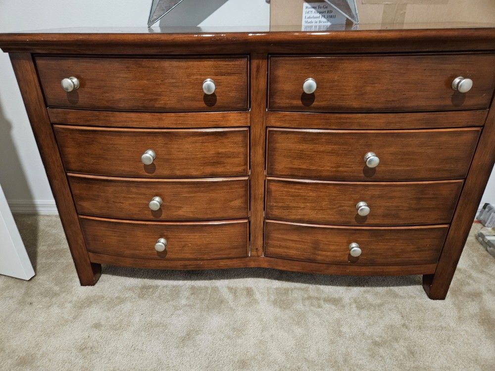 Wood Dresser And Night Stand