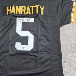 Terry Hanratty Signed Autograph Custom Jersey - Beckett Coa- Pittsburgh Steelers