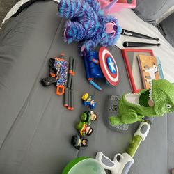 Toy Assortment For Sale , Nerf Gun , Captain American, Sloth From Build A Bear 