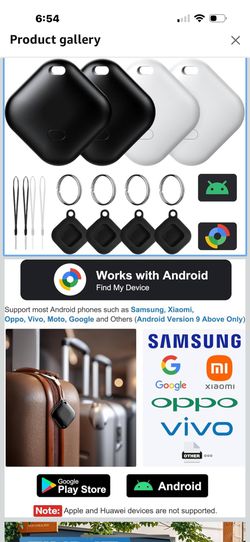 Air Tag for Android, Tags-4 Pack Tracker with 4 Case, Works via Google Find Hub App, Android Tracker Tags, Item Finder for Key, Backpack, Travel and C