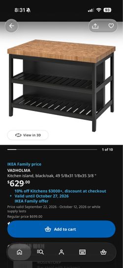 IKEA VADHOLMA Dining Counter