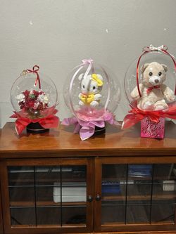 Globo Burbuja Con Peluche O Flor Aticificial