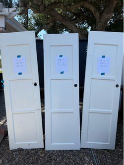 1950s era 3-panel solid wood doors